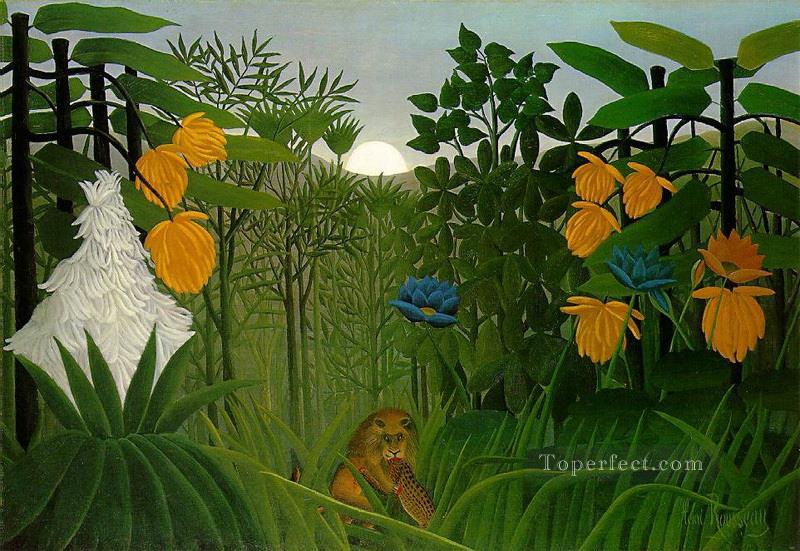 The Repast of the Lion Henri Rousseau Post Impressionism Naive Primitivism Oil Paintings